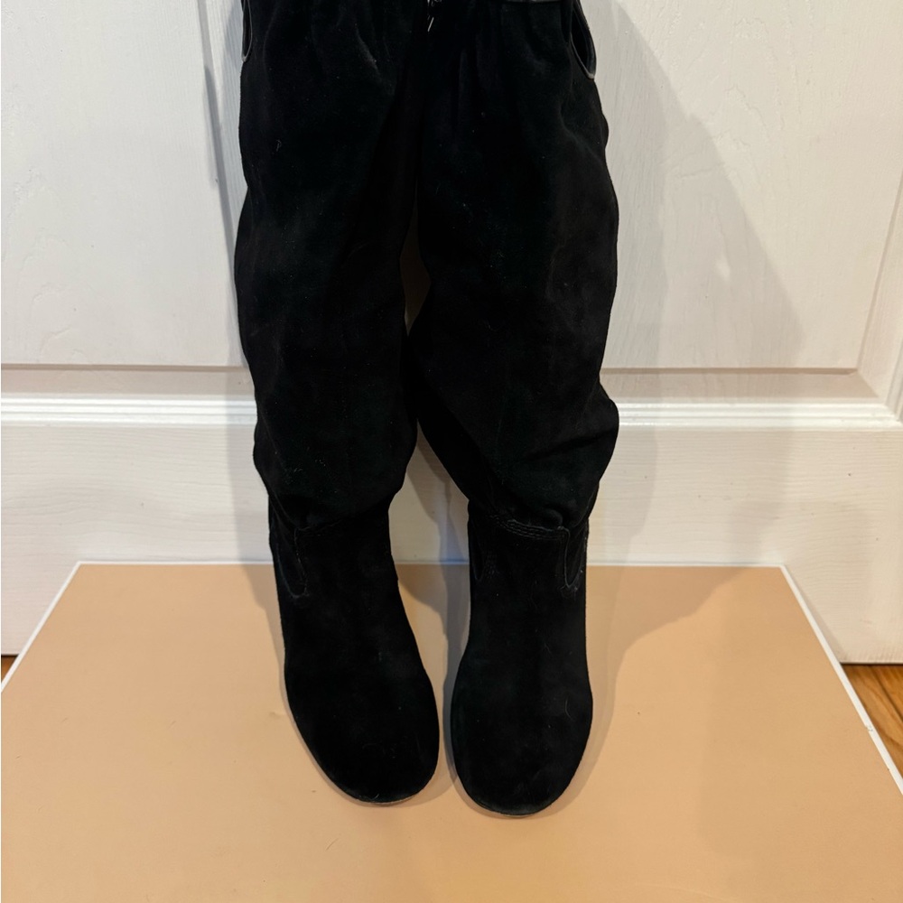 Michael Kors Elegant Black Slouchy Women's Suede Boots